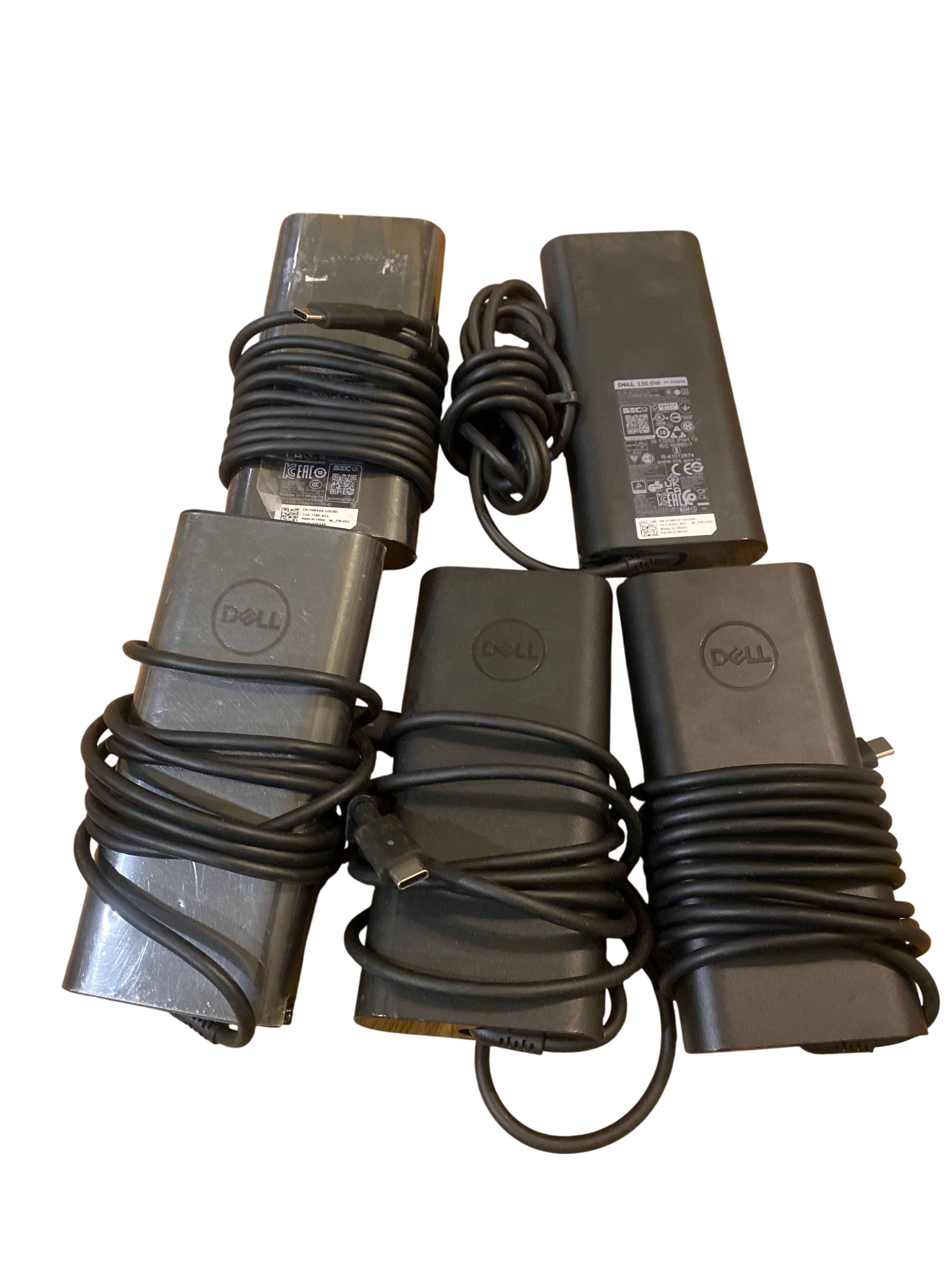 Lot of 5! DELL 130W USB-C AC Adapter Lot of 5, HA130PM170 DELL Warranty
