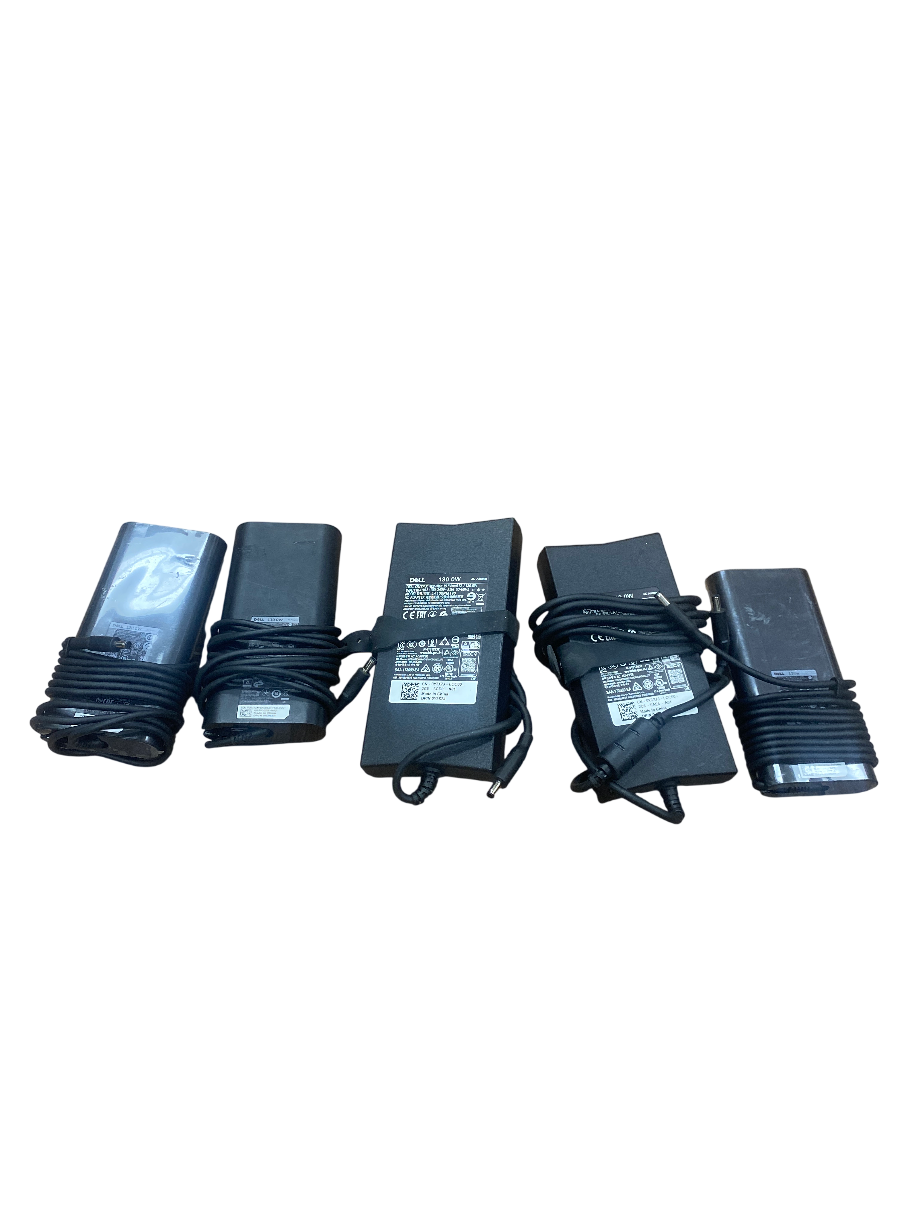 Lot of 5! Dell 130W SMALL TIP AC Adapter LA130PM190 4.5mm Tip Used